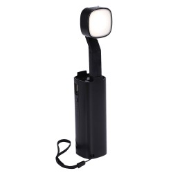 Aigostar Ebony - Multifunctionele LED lamp 3-in1 - Zaklamp, powerbank, telefoonhouder - Zwart