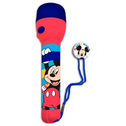 Disney Mickey Mouse kinder zaklamp/leeslamp - rood/blauw - kunststof - 16 x 4 cm - Kinder zaklampen